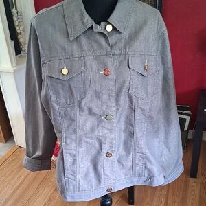 Chico's Stylish Gray Denim Jacket